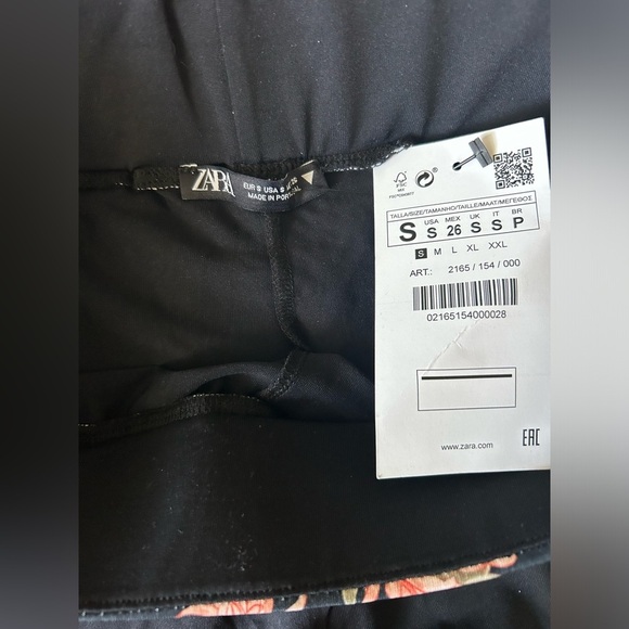 5/$25 Zara NWT black floral leggings size small - Picture 7 of 9